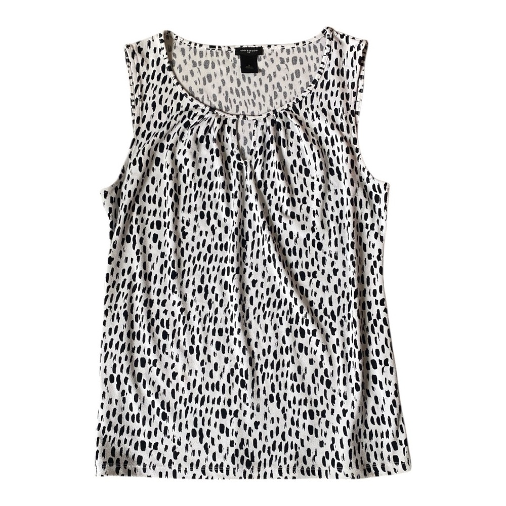 Ann Taylor Black and White Patterned Blouse